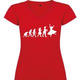 Camiseta mujer cuello pico - Evolución baturra.