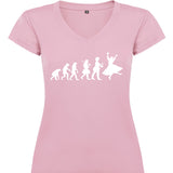 Camiseta mujer cuello pico - Evolución baturra.