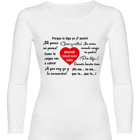 Camiseta mujer manga larga - Frases de madre.