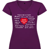 Camiseta mujer cuello pico - Frases de madre.