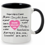 Taza Frases de madre.