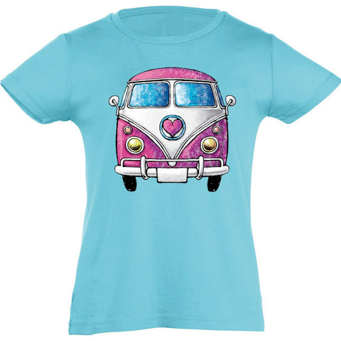 Camiseta manga corta niña - Furgoneta hippie.