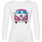 Camiseta mujer manga larga - Furgoneta hippie.