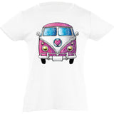 Camiseta manga corta niña - Furgoneta hippie.