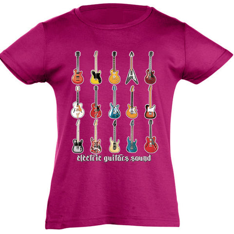 Camiseta manga corta niña - Guitarras.