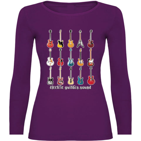 Camiseta mujer manga larga - Guitarras.