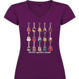 Camiseta mujer cuello pico - Guitarras.