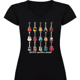 Camiseta mujer cuello pico - Guitarras.