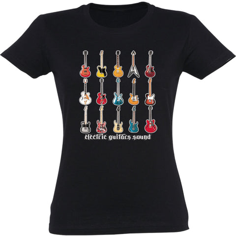 Camiseta mujer cuello redondo - Guitarras.