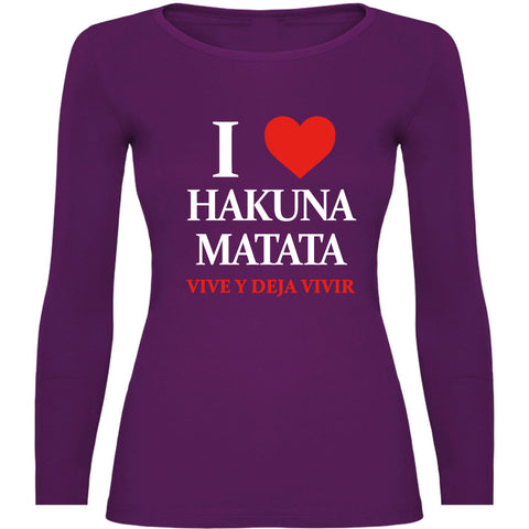 Camiseta mujer manga larga - Hakuna matata.