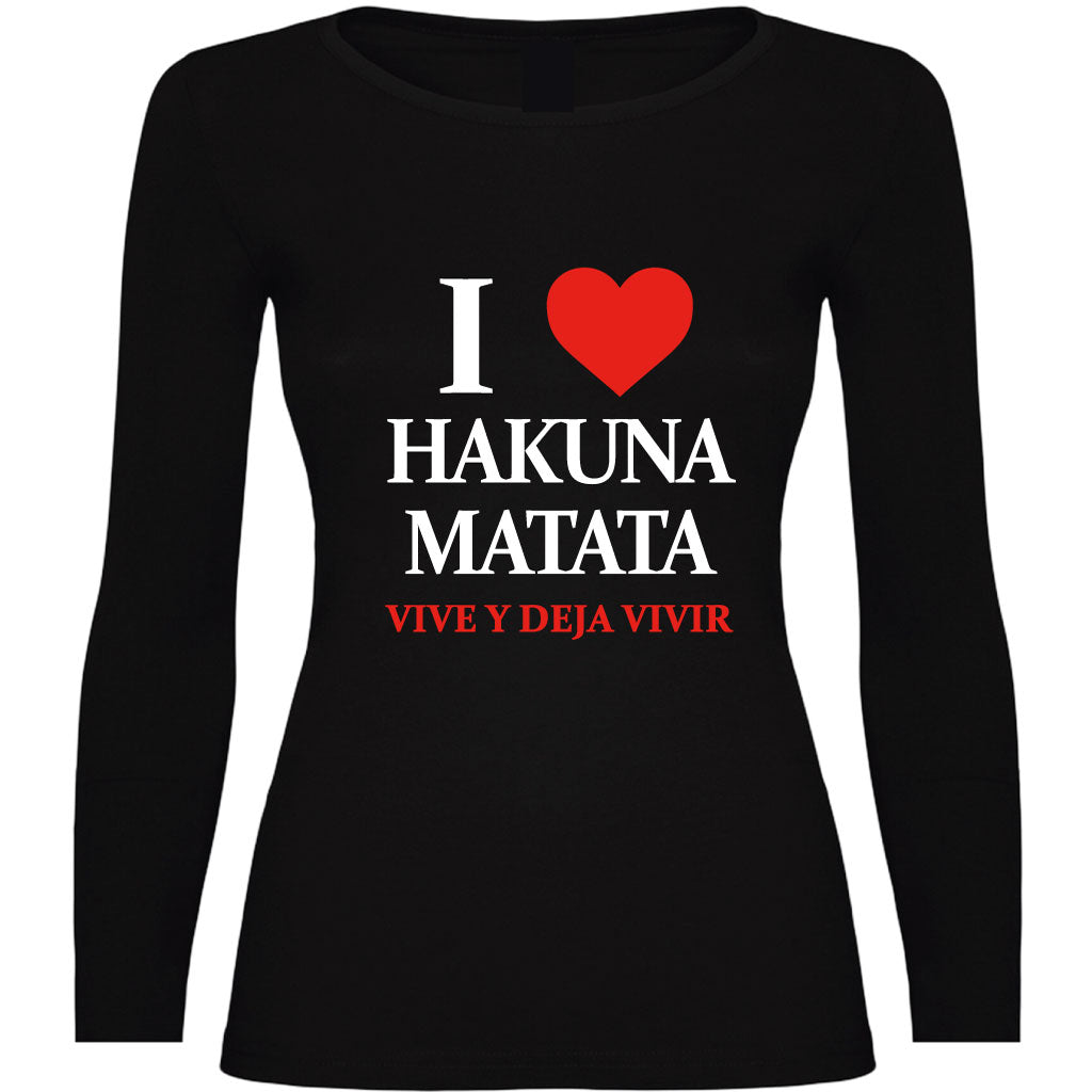 Camiseta mujer manga larga - Hakuna matata.