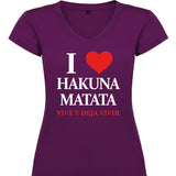 Camiseta mujer cuello pico - Hakuna matata.