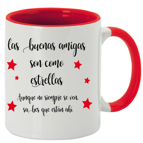 Taza Las buenas amigas son como estrellas.