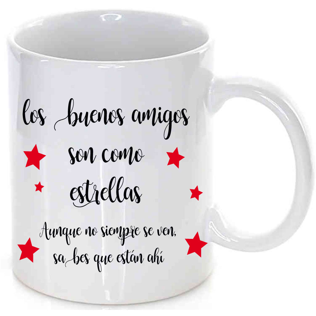 Taza Los buenos amigos son como estrellas.