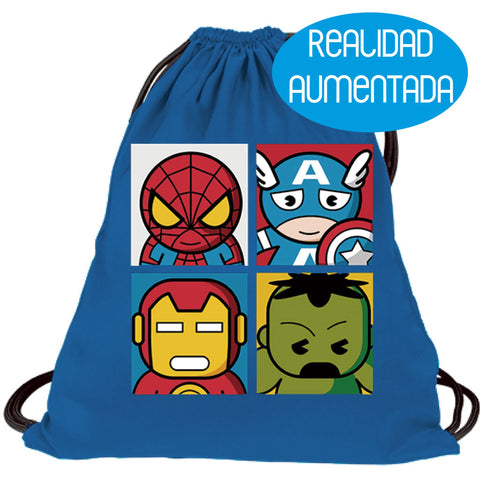 Mochila - Super Héroes Infantiles Realidad Aumentada.