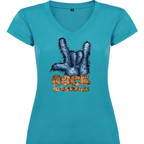 Camiseta mujer cuello pico - Monster Cookies.
