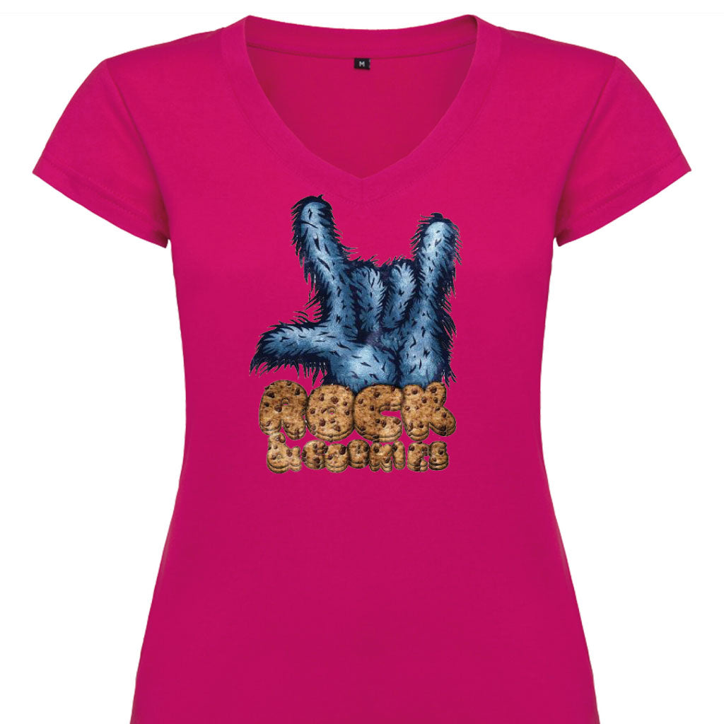 Camiseta mujer cuello pico - Monster Cookies.