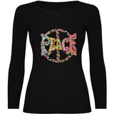 Camiseta mujer manga larga - Peace flores.