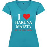 Camiseta mujer cuello pico - Hakuna matata.