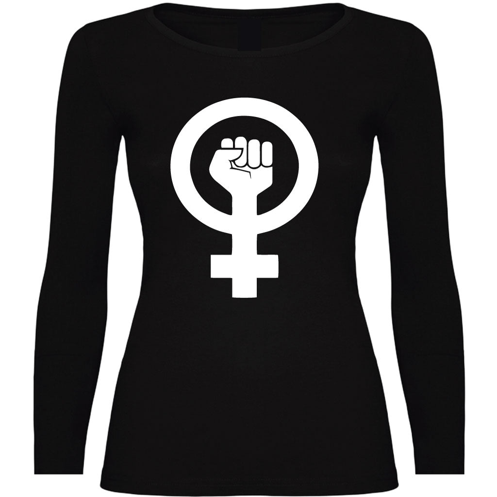 Camiseta mujer manga larga - Símbolo feminista.