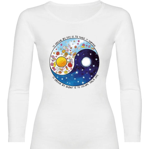 Camiseta mujer manga larga - Soñar de día, soñar de noche.