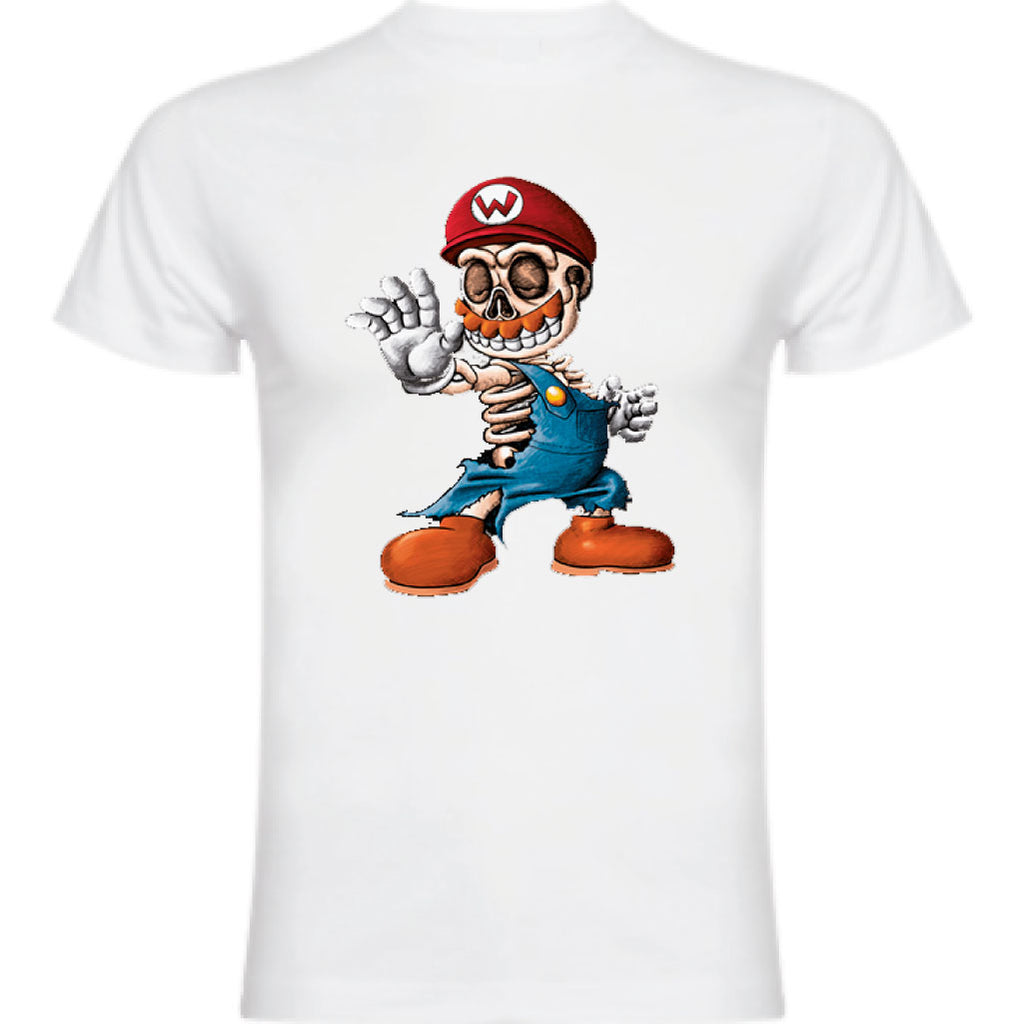 Camiseta hombre manga corta - Super Mario esqueleto