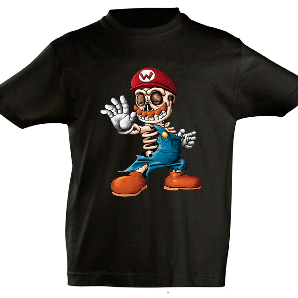 Camiseta manga corta niño - Super Mario esqueleto.