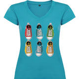 Camiseta mujer cuello pico - Zapatillas.