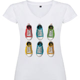 Camiseta mujer cuello pico - Zapatillas.