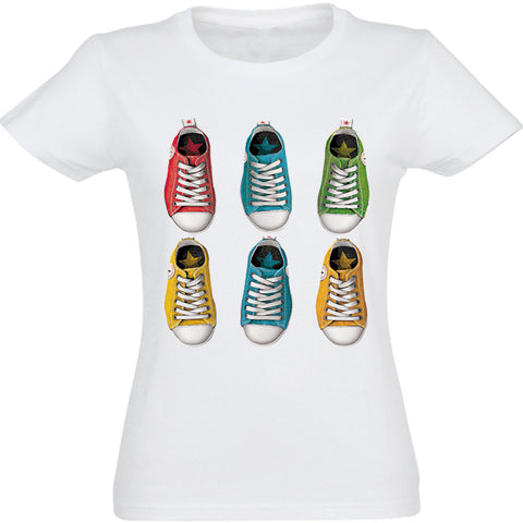 Camiseta mujer cuello redondo - Zapatillas.
