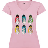 Camiseta mujer cuello pico - Zapatillas.